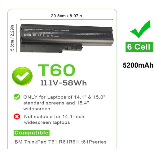 Akku für lenovo thinkpad t60 - akku,